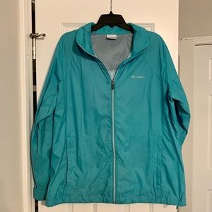 Columbia | Turquoise Zip Up Rain Jacket